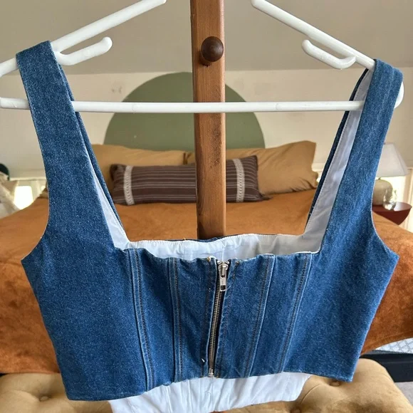 Gianni Bini Denim Bustier Top - Picture 3 of 3